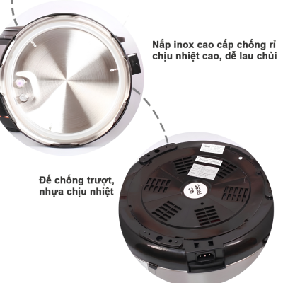 Nồi Áp Suất Điện Đa Năng Comet CM6150 - Dung tích 5L, Công suất 900W, Nấu Nhanh, Tiết Kiệm Thời Gian Nồi Áp Suất Điện Đa Năng Comet CM6150 - Dung tích 5L, Công suất 900W, Nấu Nhanh, Tiết Kiệm Thời Gian - Bạn đang tìm kiếm một thiết bị nhà bếp thông minh giúp nấu chín nhanh chóng các món hầm, ninh, súp bổ dưỡng mà không tốn nhiều thời gian? Nồi áp suất điện đa năng Comet <strong>CM6150</strong> chính là sự lựa chọn hoàn hảo dành cho bạn. Sở hữu dung tích lớn 5 lít cùng công suất mạnh mẽ 900W, sản phẩm giúp tiết kiệm tối đa thời gian nấu nướng nhưng vẫn giữ nguyên vẹn dưỡng chất trong thực phẩm. Điểm cộng của <strong>CM6150</strong> là thiết kế sang trọng, hoạt động ổn định với điện áp 220V - 50Hz và độ bền cao. Với nồi áp suất <strong>CM6150</strong>, việc chuẩn bị những bữa ăn thị soạn, thơm ngon cho gia đình đông người chưa bao giờ dễ dàng đến thế.