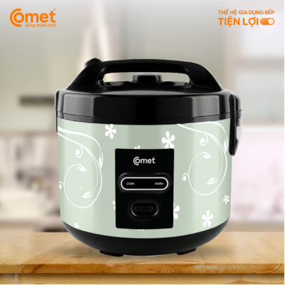Nồi Cơm Điện Comet CM8016 - Dung tích 1.8L, Công suất 700W , Tiết Kiệm Điện, Thiết Kế Thời Trang Nồi Cơm Điện Comet CM8016 - Dung tích 1.8L, Công suất 700W , Tiết Kiệm Điện, Thiết Kế Thời Trang - Bạn đang tìm kiếm một thiết bị nhà bếp thông minh, tiện lợi và tiết kiệm thời gian nấu nướng? Nồi cơm điện Comet <strong>CM8016</strong> chính là sự lựa chọn hoàn hảo cho mọi gia đình hiện đại. Sở hữu dung tích tiêu chuẩn 1.8L cùng công suất mạnh mẽ 700W, sản phẩm giúp hạt gạo chín đều, thơm ngon và dẻo dính từng hạt. Điểm nhấn của <strong>CM8016</strong> nằm ở thiết kế vỏ ngoài tinh tế với hai màu sắc trẻ trung: xanh bạc hà và xanh bơ, mang lại vẻ đẹp tươi mới cho không gian bếp. Hoạt động ổn định với điện áp 220V - 50Hz, nồi cơm điện <strong>CM8016</strong> đảm bảo độ bền cao, an toàn tuyệt đối và là người bạn đồng hành tin cậy của người nội trợ. <div></div>