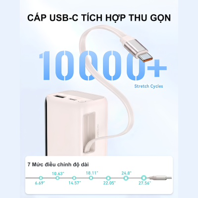 Pin Sạc Dự Phòng MOKIN MOPB0902 10000mAh - Sạc Nhanh PD 45W, Màn Hình Thông Minh (Smart Display) Pin Sạc Dự Phòng MOKIN MOPB0902 10000mAh - Sạc Nhanh PD 45W, Màn Hình Thông Minh (Smart Display) - Pin sạc dự phòng MOKIN <strong>MOPB0902</strong> là giải pháp năng lượng di động hoàn hảo dành cho những người bận rộn và yêu công nghệ. Sở hữu dung lượng 10.000mAh mạnh mẽ nhưng thiết kế vô cùng nhỏ gọn chỉ 240g, sản phẩm dễ dàng đồng hành cùng bạn đi bất cứ đâu. Điểm nổi bật nhất của <strong>MOPB0902</strong> là công suất sạc siêu nhanh lên đến 45W (PD Fast Charging), hỗ trợ sạc nhanh cho cả smartphone, máy tính bảng và laptop. Bên cạnh đó, thiết bị còn được tích hợp màn hình thông minh (Smart Display) độc đáo, giúp hiển thị trực tiếp công suất (Wattage), nhiệt độ (Temp) và tình trạng sức khỏe pin (Battery Health). Với đầy đủ các chứng nhận an toàn quốc tế (FCC, CE, RoHS), sạc dự phòng MOKIN mang đến trải nghiệm sạc an toàn, tốc độ và vô cùng bền bỉ.
