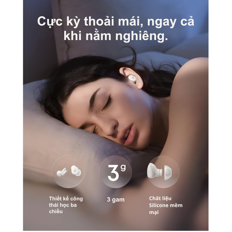 Tai Nghe Ngủ Anker Soundcore Sleep A30 - D1301 - Driver 4.6mm, Siêu Nhẹ 3g, Chống Ồn 4 Lớp, Thiết Kế Cho Người Nằm Nghiêng - Hàng Chính Hãng Tai Nghe Ngủ Anker Soundcore Sleep A30 - D1301 - Driver 4.6mm, Siêu Nhẹ 3g, Chống Ồn 4 Lớp, Thiết Kế Cho Người Nằm Nghiêng - Hàng Chính Hãng - Ảnh 6
