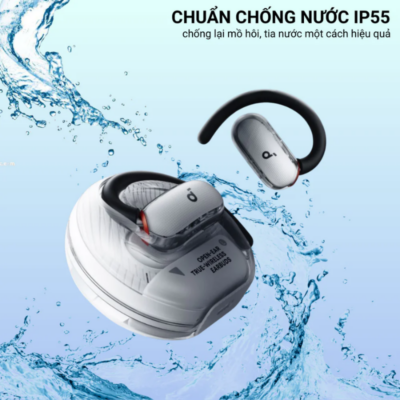 Tai nghe thể thao Open-Ear Anker Soundcore V40i - A3878 | Thiết kế linh hoạt, Âm trầm mạnh mẽ, Pin 21H, Chống nước IP55 - <strong>Tai nghe thể thao Anker Soundcore V40i - A3878</strong> là người bạn đồng hành lý tưởng cho những tín đồ yêu vận động. Với thiết kế Open-Ear độc đáo, <strong>V40i - A3878</strong> giúp bạn vừa thưởng thức âm nhạc đỉnh cao, vừa có thể nhận biết môi trường xung quanh, đảm bảo an toàn tuyệt đối khi tập luyện ngoài trời. Sản phẩm <strong>V40i - A3878</strong> sở hữu móc tai mềm mại, có khả năng điều chỉnh linh hoạt giúp ôm sát vành tai mà không gây cảm giác đau nhức hay bí bách. Được trang bị màng loa lớn 14.2mm kết hợp cùng công nghệ BassUp, <strong>V40i - A3878</strong> mang đến dải âm trầm uy lực, thúc đẩy tinh thần tập luyện của bạn lên tầm cao mới. Với khả năng chống nước IPX5 và tổng thời lượng pin lên đến 21 giờ, đây chính là sự lựa chọn không thể bỏ qua cho mọi hành trình chinh phục thử thách.
