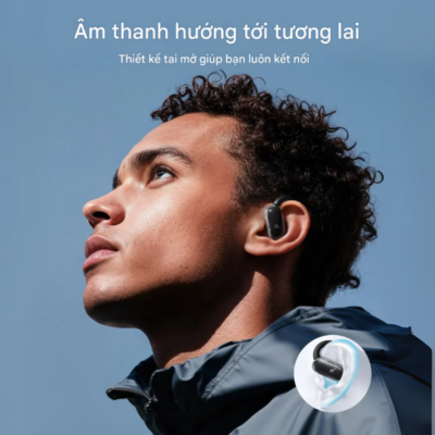 Tai nghe thể thao Open-Ear Anker Soundcore V40i - A3878 | Thiết kế linh hoạt, Âm trầm mạnh mẽ, Pin 21H, Chống nước IP55 - <strong>Tai nghe thể thao Anker Soundcore V40i - A3878</strong> là người bạn đồng hành lý tưởng cho những tín đồ yêu vận động. Với thiết kế Open-Ear độc đáo, <strong>V40i - A3878</strong> giúp bạn vừa thưởng thức âm nhạc đỉnh cao, vừa có thể nhận biết môi trường xung quanh, đảm bảo an toàn tuyệt đối khi tập luyện ngoài trời. Sản phẩm <strong>V40i - A3878</strong> sở hữu móc tai mềm mại, có khả năng điều chỉnh linh hoạt giúp ôm sát vành tai mà không gây cảm giác đau nhức hay bí bách. Được trang bị màng loa lớn 14.2mm kết hợp cùng công nghệ BassUp, <strong>V40i - A3878</strong> mang đến dải âm trầm uy lực, thúc đẩy tinh thần tập luyện của bạn lên tầm cao mới. Với khả năng chống nước IPX5 và tổng thời lượng pin lên đến 21 giờ, đây chính là sự lựa chọn không thể bỏ qua cho mọi hành trình chinh phục thử thách.