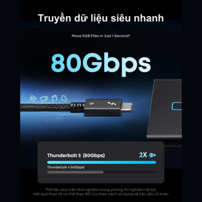 Cáp Thunderbolt 5 Anker A84N1 240W 80Gbps – Hỗ Trợ Xuất Hình 8K, Truyền Dữ Liệu Siêu Tốc, Dài 1m Cáp Thunderbolt 5 Anker A84N1 240W 80Gbps – Hỗ Trợ Xuất Hình 8K, Truyền Dữ Liệu Siêu Tốc, Dài 1m - <strong>Anker A84N1</strong> là thế hệ cáp kết nối tiên tiến nhất hiện nay, mang chuẩn công nghệ Thunderbolt 5 đột phá đến gần hơn với người dùng chuyên nghiệp. Với khả năng truyền tải dữ liệu kinh ngạc lên đến 80Gbps (và có thể lên tới 120Gbps với Bandwidth Boost), <strong>Anker A84N1</strong> giúp bạn di chuyển các tệp tin dung lượng lớn chỉ trong vài giây. Không dừng lại ở đó, sợi cáp này còn hỗ trợ công suất sạc tối đa lên tới 240W, đủ sức cung cấp năng lượng cho những chiếc laptop gaming hay workstation mạnh mẽ nhất hiện nay. Với chiều dài 1m lý tưởng, <strong>Anker A84N1</strong> đảm bảo sự gọn gàng cho không gian làm việc trong khi vẫn duy trì hiệu suất xuất hình ảnh vượt trội ở độ phân giải 8K hoặc thiết lập đa màn hình. Đây chính là giải pháp "tất cả trong một" hoàn hảo cho hệ sinh thái công nghệ của bạn.