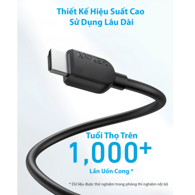 Cáp Chuyển Đổi HDMI To HDMI AnKer 1.8m -A8742 - Hỗ Trợ 8K@60Hz, 4K@120Hz, Băng Thông 48Gbps - Tìm kiếm giải pháp truyền tải hình ảnh và âm thanh đỉnh cao cho hệ thống giải trí tại nhà? Cáp chuyển đổi HDMI Anker 1.8m mã <strong>A8742</strong> chính là sự lựa chọn hoàn hảo dành cho bạn. Sản phẩm hỗ trợ độ phân giải siêu nét lên đến 8K@60Hz và 4K@120Hz, mang lại trải nghiệm chơi game mượt mà và xem phim sống động từng chi tiết. Với băng thông khủng 48Gbps cùng đầu tiếp xúc mạ Niken chống oxy hóa, cáp <strong>A8742</strong> đảm bảo tín hiệu luôn ổn định, không giật lag. Thiết kế vỏ PVC bền bỉ, chiều dài 1.8M tiện lợi kết nối hoàn hảo với PlayStation 5, Xbox Series, Apple TV và TV UHD 8K.
