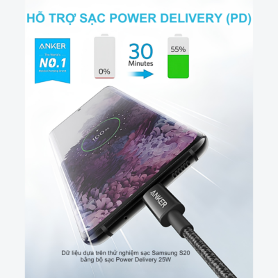 Cáp Sạc Nhanh Anker A8753 - USB-C to USB-C 60W 1.8m, Dây Dù New Nylon Siêu Bền, Màu Đen (Black) – Hàng Chính Hãng - <strong>Anker A8753</strong> là giải pháp kết nối hoàn hảo cho những ai đang tìm kiếm một sợi cáp sạc nhanh, bền bỉ và có độ dài linh hoạt. Với chiều dài lên tới 1.8 mét. <strong>Anker A8753</strong> hỗ trợ công suất sạc tối đa 60W, tương thích rộng rãi. Lớp vỏ New Nylon bện dù kép mang lại độ bền cực cao, chịu được hơn 10.000 lần uốn cong. Ngoài ra, tốc độ truyền dữ liệu 480Mbps giúp việc đồng bộ tài liệu trở nên nhanh chóng và ổn định.
