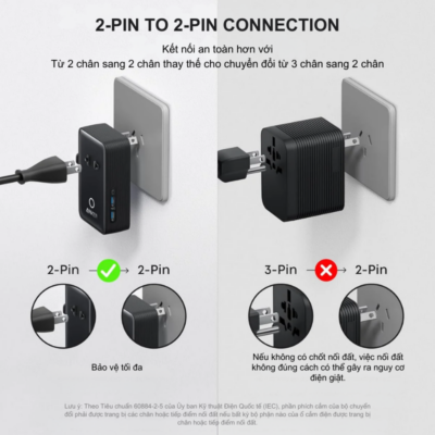 Bộ chuyển đổi du lịch Anker Nano (5-trong-1, 20W) - A9215 | Sạc nhanh & Nhỏ gọn cho mọi hành trình Bộ chuyển đổi du lịch Anker Nano (5-trong-1, 20W) - A9215 | Sạc nhanh & Nhỏ gọn cho mọi hành trình - <strong>Bộ chuyển đổi du lịch Anker Nano (5-trong-1, 20W) - A9215</strong> là giải pháp năng lượng hoàn hảo cho những người thường xuyên di chuyển. Với thiết kế siêu nhỏ gọn nhưng tích hợp tới 5 cổng kết nối, bao gồm 1 ổ cắm AC, 2 cổng USB-C và 2 cổng USB-A, sản phẩm giúp bạn sạc đồng thời nhiều thiết bị một cách dễ dàng. Đặc biệt, cổng USB-C hỗ trợ sạc nhanh PD 20W, giúp nạp đầy năng lượng cho iPhone và các điện thoại thông minh khác trong thời gian ngắn nhất. <strong>A9215</strong> không chỉ tiện lợi mà còn cực kỳ an toàn nhờ hệ thống bảo vệ ActiveShield độc quyền của Anker. Nếu bạn đang tìm kiếm một thiết bị sạc đa năng, bền bỉ và chuẩn SEO cho hành lý của mình, thì <strong>A9215</strong> chính là lựa chọn không thể bỏ qua.