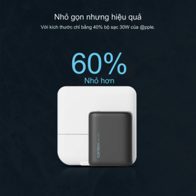 Sạc nhanh Cuktech 30W trong suốt siêu nhỏ PD/PPS/QC3.0 – AC30S | Thiết kế độc bản, Sạc nhanh iPhone & Samsung Sạc nhanh Cuktech 30W trong suốt siêu nhỏ PD/PPS/QC3.0 – AC30S | Thiết kế độc bản, Sạc nhanh iPhone & Samsung - <strong>Sạc nhanh Cuktech 30W trong suốt siêu nhỏ AC30S</strong> là sự kết hợp hoàn hảo giữa công nghệ hiện đại và tính thẩm mỹ đột phá. Với thiết kế vỏ ngoài trong suốt độc đáo, <strong>AC30S</strong> cho phép bạn chiêm ngưỡng toàn bộ linh kiện tinh xảo bên trong, mang lại cảm giác công nghệ tương lai đầy lôi cuốn. Mặc dù có kích thước cực kỳ khiêm tốn, nhỏ hơn 40% so với củ sạc 30W thông thường, nhưng <strong>AC30S</strong> lại sở hữu sức mạnh đáng kinh ngạc với công suất đầu ra tối đa 30W. Sản phẩm hỗ trợ đầy đủ các chuẩn sạc nhanh phổ biến như PD 3.0, PPS và QC 3.0, giúp sạc đầy iPhone, iPad và các dòng điện thoại Samsung một cách thần tốc. Nếu bạn đang tìm kiếm một củ sạc vừa mạnh mẽ, vừa nhỏ gọn lại vừa thể hiện được cá tính riêng, thì <strong>AC30S</strong> chính là phụ kiện không thể thiếu trong túi đồ công nghệ của bạn.