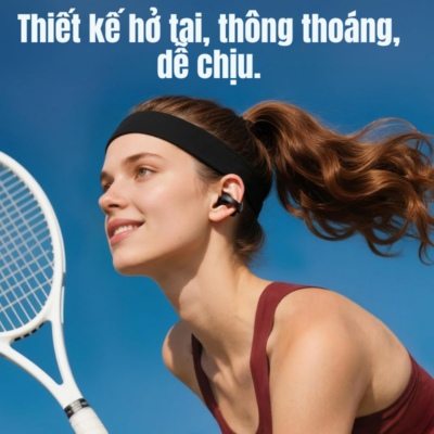 Tai Nghe Bluetooth Open-Ear Soundcore C50i - D1101 - Driver 12mm, Bluetooth 6.0, Kháng Nước IP55, Kết Nối Đa Điểm - Chính Hãng Tai Nghe Bluetooth Open-Ear Soundcore C50i - D1101 - Driver 12mm, Bluetooth 6.0, Kháng Nước IP55, Kết Nối Đa Điểm - Chính Hãng - <strong>Tai Nghe Bluetooth Soundcore C50i</strong> là sự kết hợp hoàn hảo giữa công nghệ âm thanh tiên tiến và thiết kế Open-Ear đột phá, mang lại cảm giác đeo nhẹ nhàng như không. Với Driver tùy chỉnh 12mm, <strong>Soundcore C50i</strong> tái tạo âm thanh mạnh mẽ cùng dải bass sâu lắng, giúp bạn tận hưởng âm nhạc trọn vẹn mà vẫn giữ được sự kết nối với môi trường xung quanh. Điểm nhấn vượt trội của sản phẩm chính là công nghệ Bluetooth 6.0 mới nhất, đảm bảo kết nối siêu ổn định và tiết kiệm điện năng. Ngoài ra, <strong>Soundcore C50i</strong> còn hỗ trợ chuẩn kháng nước IP55, kết nối đa điểm Multipoint tiện lợi và thời lượng pin tổng cộng lên đến 28 giờ. Đây chính là người bạn đồng hành lý tưởng cho những người bận rộn, yêu thích thể thao và cần sự thoải mái tuyệt đối suốt cả ngày dài.