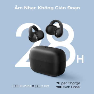 Tai Nghe Kẹp Tai Bluetooth Soundcore C50i - D1101 Chính Hãng - Open-Ear Âm Bát Sâu, Pin 28H Tai Nghe Kẹp Tai Bluetooth Soundcore C50i - D1101 Chính Hãng - Open-Ear Âm Bát Sâu, Pin 28H - <strong data-path-to-node="6" data-index-in-node="0">Tai nghe Bluetooth Soundcore C50i</strong> (mã sản phẩm D1101) là giải pháp âm thanh hoàn hảo cho những ai yêu thích sự thoải mái và âm nhạc đỉnh cao. Với thiết kế Open-Ear <strong data-path-to-node="6" data-index-in-node="197">Soundcore C50i</strong> mang lại cảm giác đeo nhẹ nhàng trọn ngày dài. Trang bị driver tùy chỉnh 12mm sống động cùng âm bass sâu lắng, <strong data-path-to-node="6" data-index-in-node="379">Soundcore C50i</strong> biến mọi giai điệu trở nên chân thực vượt trội. Kết nối Bluetooth 6.0 hiện đại, thời lượng pin lên đến 28 giờ kết hợp khả năng kháng nước IP55 giúp <strong data-path-to-node="6" data-index-in-node="542">Soundcore C50i</strong> trở thành người đồng hành đáng tin cậy trong mọi hoạt động hàng ngày.