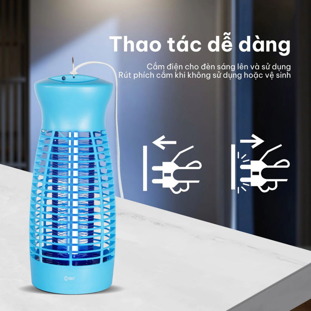 Đèn Diệt Muỗi Comet CM069 – Công Suất 6W, Thu Hút Côn Trùng Thông Minh, An Toàn Cho Sức Khỏe Đèn Diệt Muỗi Comet CM069 – Công Suất 6W, Thu Hút Côn Trùng Thông Minh, An Toàn Cho Sức Khỏe - Ảnh 3