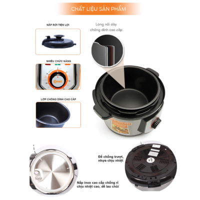 Nồi Áp Suất Điện Đa Năng Comet CM6150 - Dung tích 5L, Công suất 900W, Nấu Nhanh, Tiết Kiệm Thời Gian - Bạn đang tìm kiếm một thiết bị nhà bếp thông minh giúp nấu chín nhanh chóng các món hầm, ninh, súp bổ dưỡng mà không tốn nhiều thời gian? Nồi áp suất điện đa năng Comet <strong>CM6150</strong> chính là sự lựa chọn hoàn hảo dành cho bạn. Sở hữu dung tích lớn 5 lít cùng công suất mạnh mẽ 900W, sản phẩm giúp tiết kiệm tối đa thời gian nấu nướng nhưng vẫn giữ nguyên vẹn dưỡng chất trong thực phẩm. Điểm cộng của <strong>CM6150</strong> là thiết kế sang trọng, hoạt động ổn định với điện áp 220V - 50Hz và độ bền cao. Với nồi áp suất <strong>CM6150</strong>, việc chuẩn bị những bữa ăn thị soạn, thơm ngon cho gia đình đông người chưa bao giờ dễ dàng đến thế.
