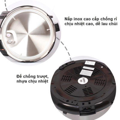 Nồi Áp Suất Điện Đa Năng Comet CM6150 - Dung tích 5L, Công suất 900W, Nấu Nhanh, Tiết Kiệm Thời Gian - Bạn đang tìm kiếm một thiết bị nhà bếp thông minh giúp nấu chín nhanh chóng các món hầm, ninh, súp bổ dưỡng mà không tốn nhiều thời gian? Nồi áp suất điện đa năng Comet <strong>CM6150</strong> chính là sự lựa chọn hoàn hảo dành cho bạn. Sở hữu dung tích lớn 5 lít cùng công suất mạnh mẽ 900W, sản phẩm giúp tiết kiệm tối đa thời gian nấu nướng nhưng vẫn giữ nguyên vẹn dưỡng chất trong thực phẩm. Điểm cộng của <strong>CM6150</strong> là thiết kế sang trọng, hoạt động ổn định với điện áp 220V - 50Hz và độ bền cao. Với nồi áp suất <strong>CM6150</strong>, việc chuẩn bị những bữa ăn thị soạn, thơm ngon cho gia đình đông người chưa bao giờ dễ dàng đến thế.