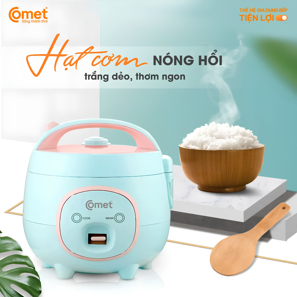 Nồi Cơm Điện Comet CM8006 - Dung Tích 0.8L, Công Suất 300W, Thiết Kế Nhỏ Gọn Hiện Đại Nồi Cơm Điện Comet CM8006 - Dung Tích 0.8L, Công Suất 300W, Thiết Kế Nhỏ Gọn Hiện Đại - Ảnh 4