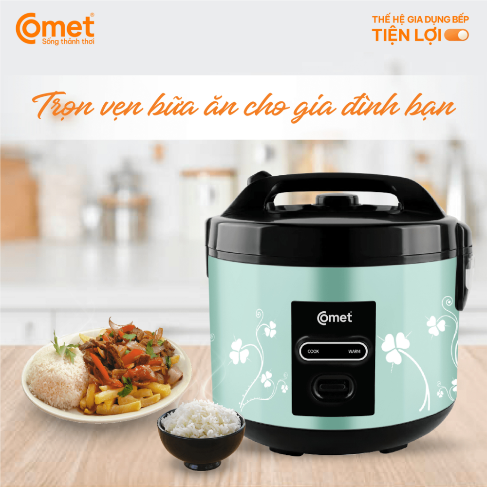 Nồi Cơm Điện Comet CM8016 - Dung tích 1.8L, Công suất 700W , Tiết Kiệm Điện, Thiết Kế Thời Trang Nồi Cơm Điện Comet CM8016 - Dung tích 1.8L, Công suất 700W , Tiết Kiệm Điện, Thiết Kế Thời Trang - Ảnh 2