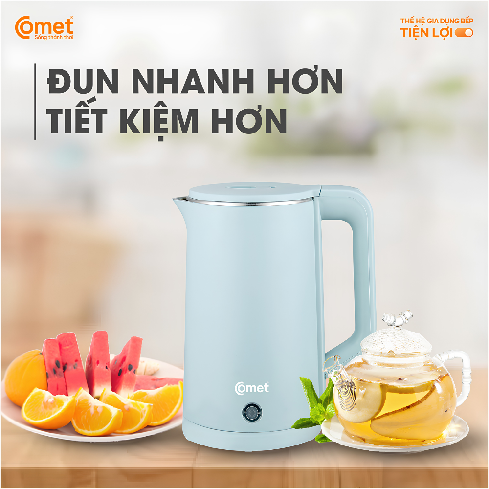 Bình Đun Siêu Tốc Comet CM8226 - Dung Tích 1.8L, Công Suất 1500W, Đun Sôi Cực Nhanh Bình Đun Siêu Tốc Comet CM8226 - Dung Tích 1.8L, Công Suất 1500W, Đun Sôi Cực Nhanh - Ảnh 3