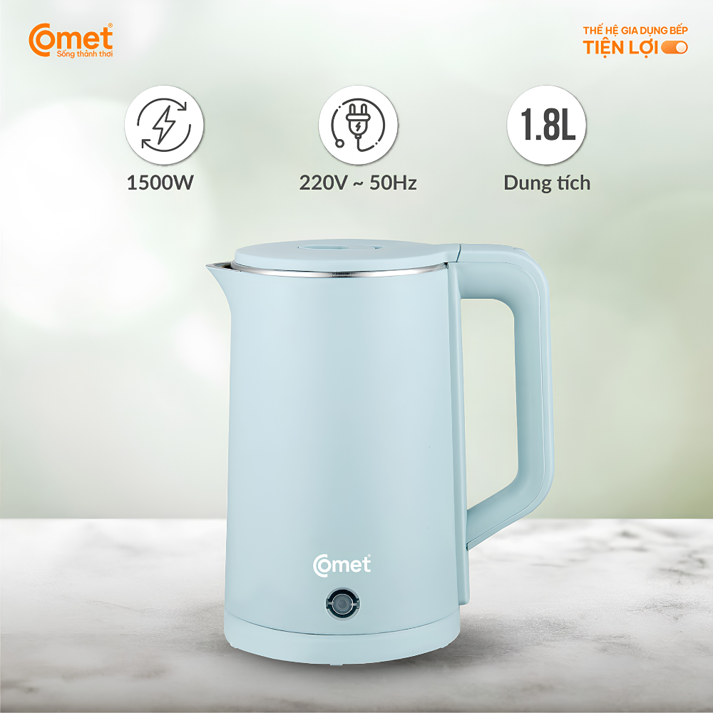 Bình Đun Siêu Tốc Comet CM8226 - Dung Tích 1.8L, Công Suất 1500W, Đun Sôi Cực Nhanh Bình Đun Siêu Tốc Comet CM8226 - Dung Tích 1.8L, Công Suất 1500W, Đun Sôi Cực Nhanh - Ảnh 2