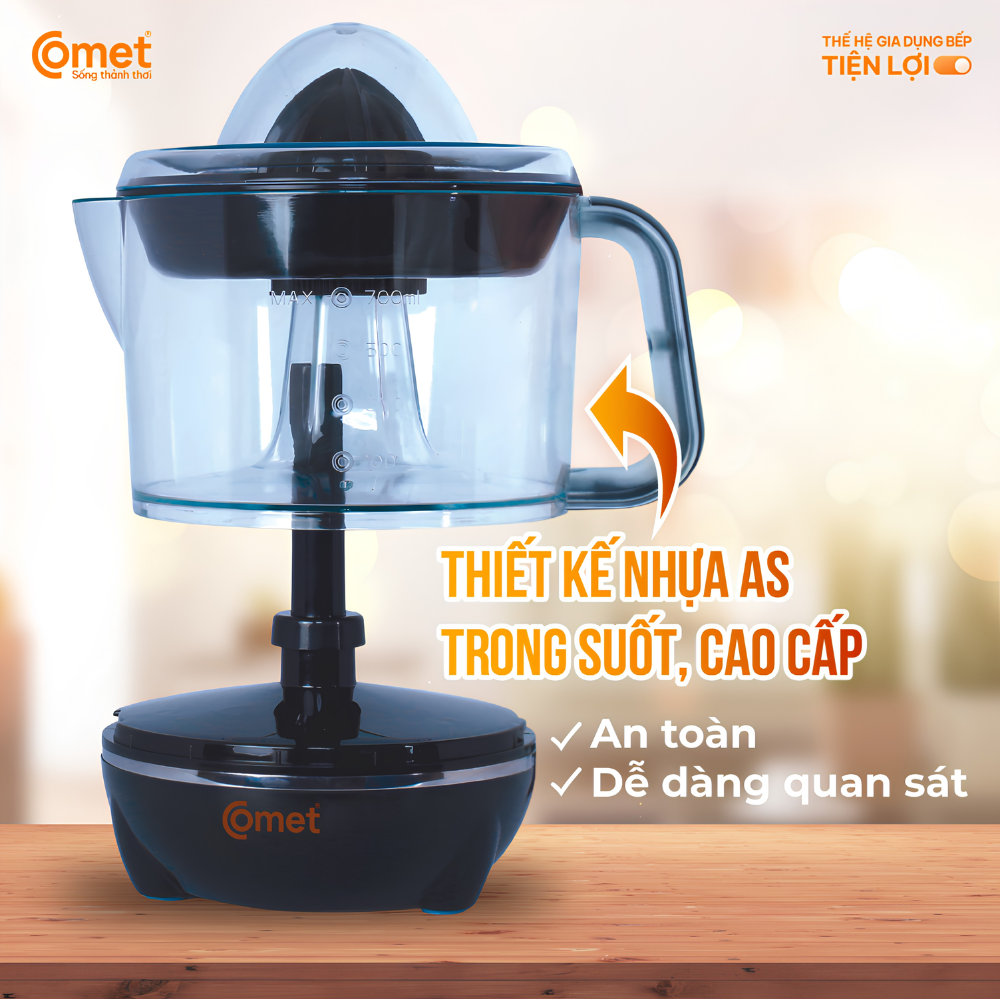 Máy Vắt Cam Comet CM9924 - Công Suất 40W, Dung Tích 0.7L Máy Vắt Cam Comet CM9924 - Công Suất 40W, Dung Tích 0.7L - Ảnh 5