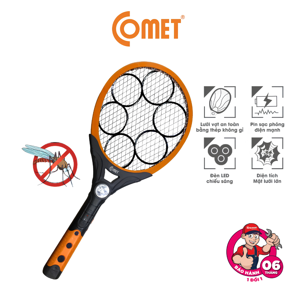Vợt Muỗi Cao Cấp Comet CP040 – Diệt Muỗi Nhanh Chóng, Pin Bền Bỉ, An Toàn Tuyệt Đối Vợt Muỗi Cao Cấp Comet CP040 – Diệt Muỗi Nhanh Chóng, Pin Bền Bỉ, An Toàn Tuyệt Đối - Ảnh 6