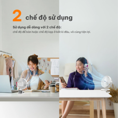 Quạt Kẹp Tích Điện Đa Năng Comet CRF0705 – Xoay 360 Độ, Pin 1800mAh, 3 Cấp Độ Gió Mạnh Mẽ - Quạt kẹp tích điện đa năng Comet <strong>CRF0705</strong> là giải pháp làm mát linh hoạt tuyệt vời cho dân văn phòng, sinh viên và các bậc phụ huynh có con nhỏ. Với thiết kế chân kẹp chắc chắn, model <strong>CRF0705</strong> có thể dễ dàng gắn vào cạnh bàn, xe đẩy em bé hoặc nôi cũi, mang lại sự tiện lợi tối đa. Sản phẩm sở hữu viên pin Lithium-ion dung lượng 1800mAh, cho phép hoạt động liên tục lên đến 4 giờ, giúp bạn xua tan cơn nóng ngay cả khi mất điện. Nhờ khả năng xoay 360 độ thông minh, <strong>CRF0705</strong> giúp điều chỉnh hướng gió đến mọi vị trí mong muốn một cách dễ dàng. Trọng lượng siêu nhẹ chỉ 300g cùng cổng sạc Micro USB phổ biến biến chiếc quạt <strong>CRF0705</strong> thành người bạn đồng hành lý tưởng trong mọi chuyến đi chơi hay làm việc hàng ngày.