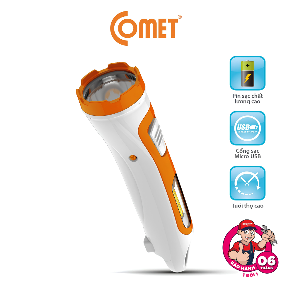 Đèn Pin Sạc Led Comet CRT453 - Công Suất 2W, Pin Lead-Acid 4V 400mAh, Nhỏ Gọn, Bền Bỉ Đèn Pin Sạc Led Comet CRT453 - Công Suất 2W, Pin Lead-Acid 4V 400mAh, Nhỏ Gọn, Bền Bỉ - Ảnh 2