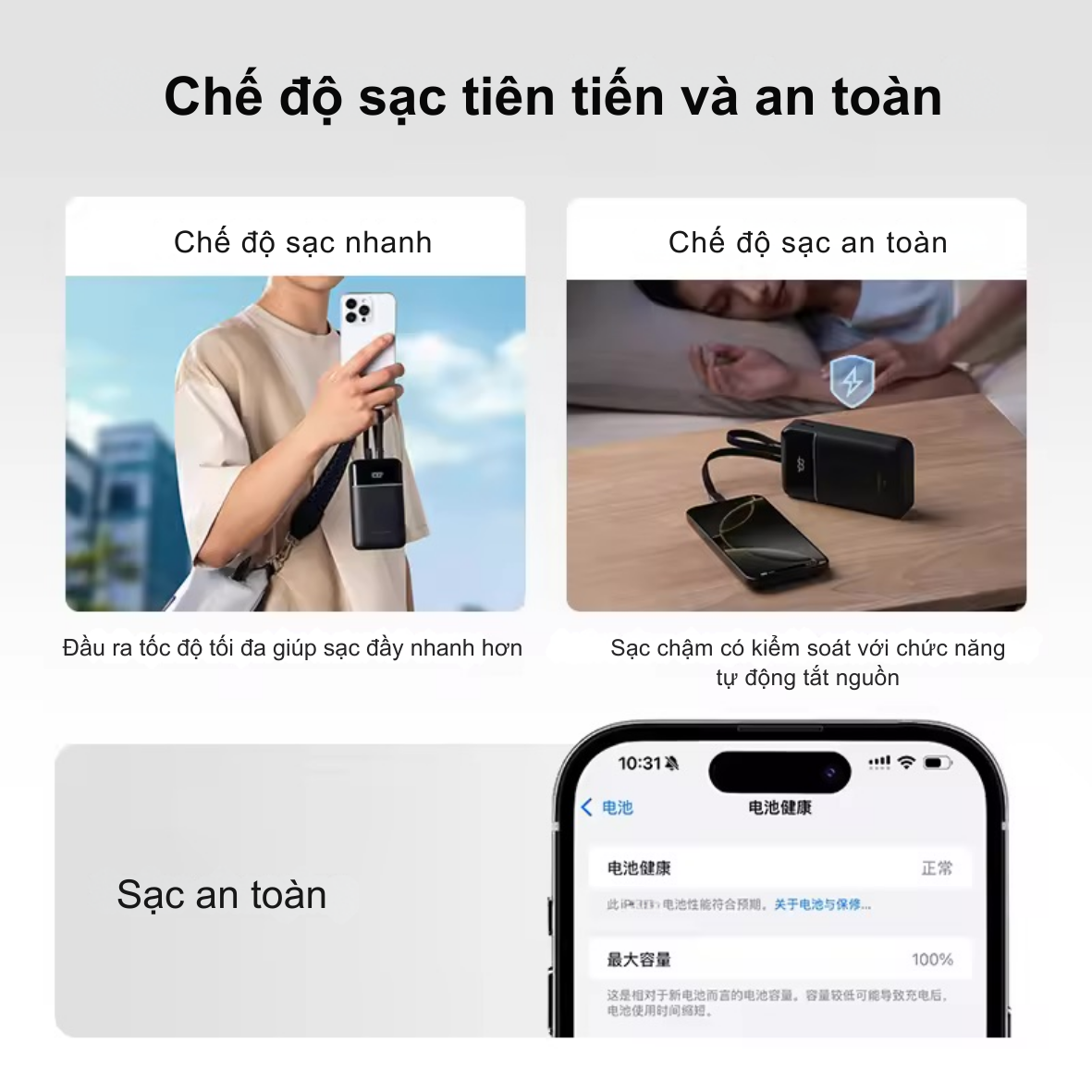 Pin Dự Phòng Cuktech CP24 20.000mAh LPB200NL | Tích Hợp 2 Cáp Sạc Type-C & Lightning MFi, Sạc Nhanh PD 30W Pin Dự Phòng Cuktech CP24 20.000mAh LPB200NL | Tích Hợp 2 Cáp Sạc Type-C & Lightning MFi, Sạc Nhanh PD 30W - Ảnh 10
