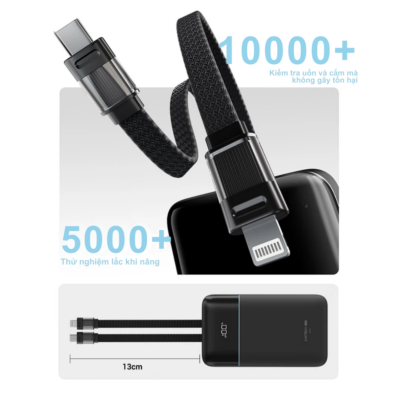 Pin Dự Phòng Cuktech CP24 20.000mAh LPB200NL | Tích Hợp 2 Cáp Sạc Type-C & Lightning MFi, Sạc Nhanh PD 30W Pin Dự Phòng Cuktech CP24 20.000mAh LPB200NL | Tích Hợp 2 Cáp Sạc Type-C & Lightning MFi, Sạc Nhanh PD 30W - Pin dự phòng <strong>LPB200NL</strong> đến từ thương hiệu Cuktech là giải pháp năng lượng "tất cả trong một" hoàn hảo dành cho người dùng smartphone hiện nay. Với dung lượng cực lớn 20.000mAh, <strong>LPB200NL</strong> đảm bảo nguồn điện dồi dào cho mọi chuyến đi dài. Điểm nhấn đột phá của sản phẩm chính là việc tích hợp sẵn 2 cáp sạc: một cáp Type-C và một cáp Lightning đạt chuẩn Apple MFi, giúp bạn loại bỏ hoàn toàn sự lỉnh kỉnh của các loại dây sạc rời. <strong>LPB200NL</strong> hỗ trợ sạc nhanh chuẩn PD với công suất lên đến 30W, tương thích hoàn hảo cho các dòng iPhone từ 11 đến 16 series, iPad và các dòng điện thoại Android cao cấp. Với thiết kế nhỏ gọn, hiện đại và hệ thống bảo vệ an toàn đa lớp, <strong>LPB200NL</strong> không chỉ mang lại sự tiện lợi mà còn là sự an tâm tuyệt đối trong suốt quá trình sử dụng.