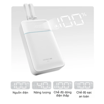 Pin Dự Phòng Cuktech CP24 20.000mAh LPB200NL | Tích Hợp 2 Cáp Sạc Type-C & Lightning MFi, Sạc Nhanh PD 30W Pin Dự Phòng Cuktech CP24 20.000mAh LPB200NL | Tích Hợp 2 Cáp Sạc Type-C & Lightning MFi, Sạc Nhanh PD 30W - Pin dự phòng <strong>LPB200NL</strong> đến từ thương hiệu Cuktech là giải pháp năng lượng "tất cả trong một" hoàn hảo dành cho người dùng smartphone hiện nay. Với dung lượng cực lớn 20.000mAh, <strong>LPB200NL</strong> đảm bảo nguồn điện dồi dào cho mọi chuyến đi dài. Điểm nhấn đột phá của sản phẩm chính là việc tích hợp sẵn 2 cáp sạc: một cáp Type-C và một cáp Lightning đạt chuẩn Apple MFi, giúp bạn loại bỏ hoàn toàn sự lỉnh kỉnh của các loại dây sạc rời. <strong>LPB200NL</strong> hỗ trợ sạc nhanh chuẩn PD với công suất lên đến 30W, tương thích hoàn hảo cho các dòng iPhone từ 11 đến 16 series, iPad và các dòng điện thoại Android cao cấp. Với thiết kế nhỏ gọn, hiện đại và hệ thống bảo vệ an toàn đa lớp, <strong>LPB200NL</strong> không chỉ mang lại sự tiện lợi mà còn là sự an tâm tuyệt đối trong suốt quá trình sử dụng.