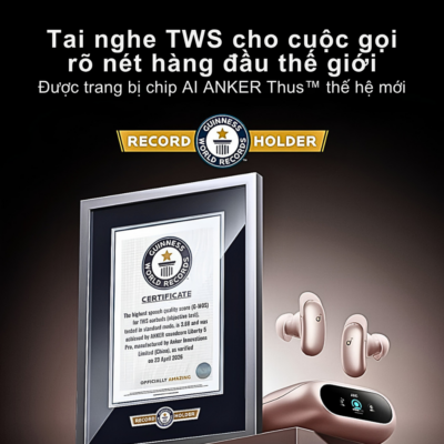 Tai Nghe Bluetooth Soundcore Liberty 5 Pro - D1203 Âm Thanh Hi-Res, Chống Ồn Chủ Động ANC, Cảm Biến Nhịp Tim - Chính Hãng Tai Nghe Bluetooth Soundcore Liberty 5 Pro - D1203 Âm Thanh Hi-Res, Chống Ồn Chủ Động ANC, Cảm Biến Nhịp Tim - Chính Hãng - <h2><strong>Tai Nghe Bluetooth TWS Anker Soundcore Liberty 5 Pro</strong> là đỉnh cao công nghệ âm thanh mới nhất từ Anker, mang đến trải nghiệm nghe nhạc không dây chuẩn Hi-Res Audio vô cùng sống động. Được trang bị hệ thống driver đồng trục ACAA thế hệ mới, <strong>Tai Nghe Bluetooth TWS Anker Soundcore Liberty 5 Pro</strong> tái tạo dải âm trầm sâu lắng và dải âm cao trong trẻo, làm hài lòng cả những đôi tai khó tính nhất. Công nghệ chống ồn chủ động Adaptive ANC 3.0 thông minh tự động điều chỉnh theo môi trường, giúp bạn tận hưởng không gian riêng tư tuyệt đối. Với thời lượng pin lên đến 40 giờ kèm hộp sạc và khả năng kết nối đa điểm linh hoạt, <strong>Tai Nghe Bluetooth TWS Anker Soundcore Liberty 5 Pro</strong> chính là người bạn đồng hành hoàn hảo cho công việc, du lịch và giải trí đỉnh cao mỗi ngày.</h2>