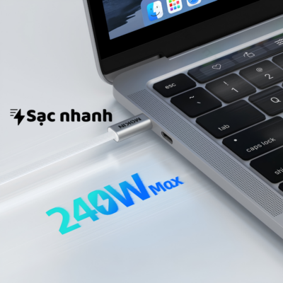 Cáp Sạc Nhanh C to C MOKIN MOCC0124/MOCC0128 - PD 240W, Dây Bọc Dù Siêu Bền 30.000 Lần Gập (1m/2m) - Cáp sạc nhanh C to C MOKIN <strong>MOCC0124/MOCC0128</strong> là giải pháp truyền tải năng lượng đỉnh cao dành cho các thiết bị công nghệ hiện đại của bạn. Sở hữu công suất cực đại lên đến 240W thông qua chuẩn sạc PD (Power Delivery) tiên tiến, sợi cáp này tự tin sạc siêu tốc cho mọi thiết bị từ MacBook Pro 16 inch, laptop trạm, máy tính bảng cho đến các dòng điện thoại thông minh cao cấp nhất (như iPhone 15 series hay Samsung S24 Ultra). Điểm nhấn đáng giá nhất của <strong>MOCC0124/MOCC0128</strong> nằm ở thiết kế lớp vỏ bọc dù (Braided Wire) vô cùng chắc chắn, mang lại độ bền bỉ vượt thời gian với khả năng chịu được hơn 30.000 lần gập uốn (30,000 bends) mà không lo đứt gãy lõi cáp. Với hai tùy chọn chiều dài 1 mét và 2 mét linh hoạt, đây chắc chắn là phụ kiện cáp sạc Type-C hoàn hảo mà bạn không thể bỏ lỡ.