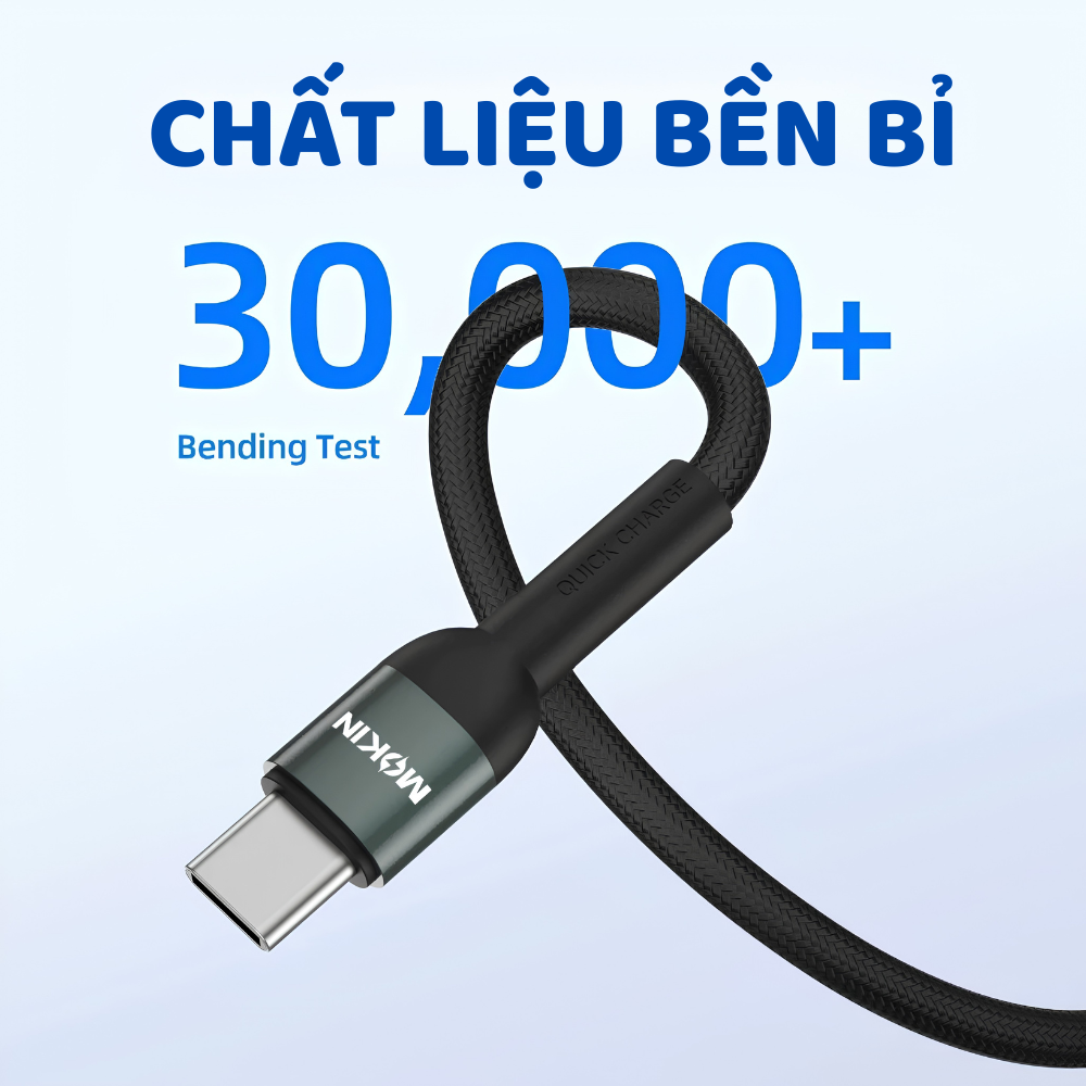 Cáp Sạc Nhanh C to Lightning MOKIN MOCL0210/MOCL0220 - PD 27W, Chuẩn MFi Apple (1m / 2m) Cáp Sạc Nhanh C to Lightning MOKIN MOCL0210/MOCL0220 - PD 27W, Chuẩn MFi Apple (1m / 2m) - Ảnh 2