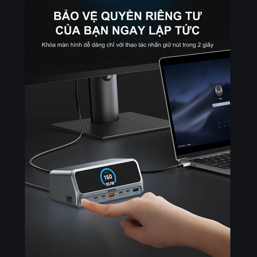 Trạm Sạc Đa Năng 11-in-1 MOKIN MOPU1102 - 160W, 4K HDMI, Gigabit Ethernet, Vỏ Nhôm Cao Cấp Trạm Sạc Đa Năng 11-in-1 MOKIN MOPU1102 - 160W, 4K HDMI, Gigabit Ethernet, Vỏ Nhôm Cao Cấp - Ảnh 3