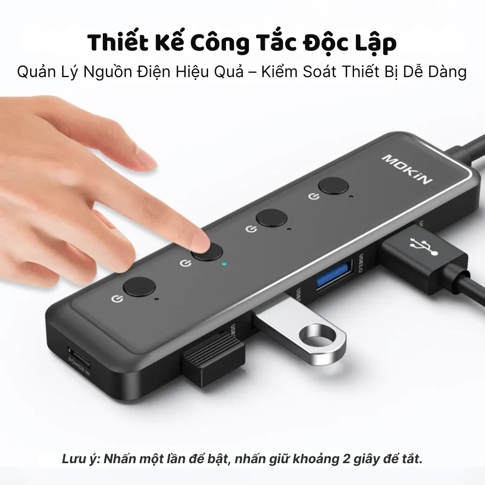 HUB Mở Rộng Đa Năng 5-in-1 MOKIN MOUC5708 - Hợp Kim Nhôm Cao Cấp, Tốc Độ 5Gbps HUB Mở Rộng Đa Năng 5-in-1 MOKIN MOUC5708 - Hợp Kim Nhôm Cao Cấp, Tốc Độ 5Gbps - Ảnh 6
