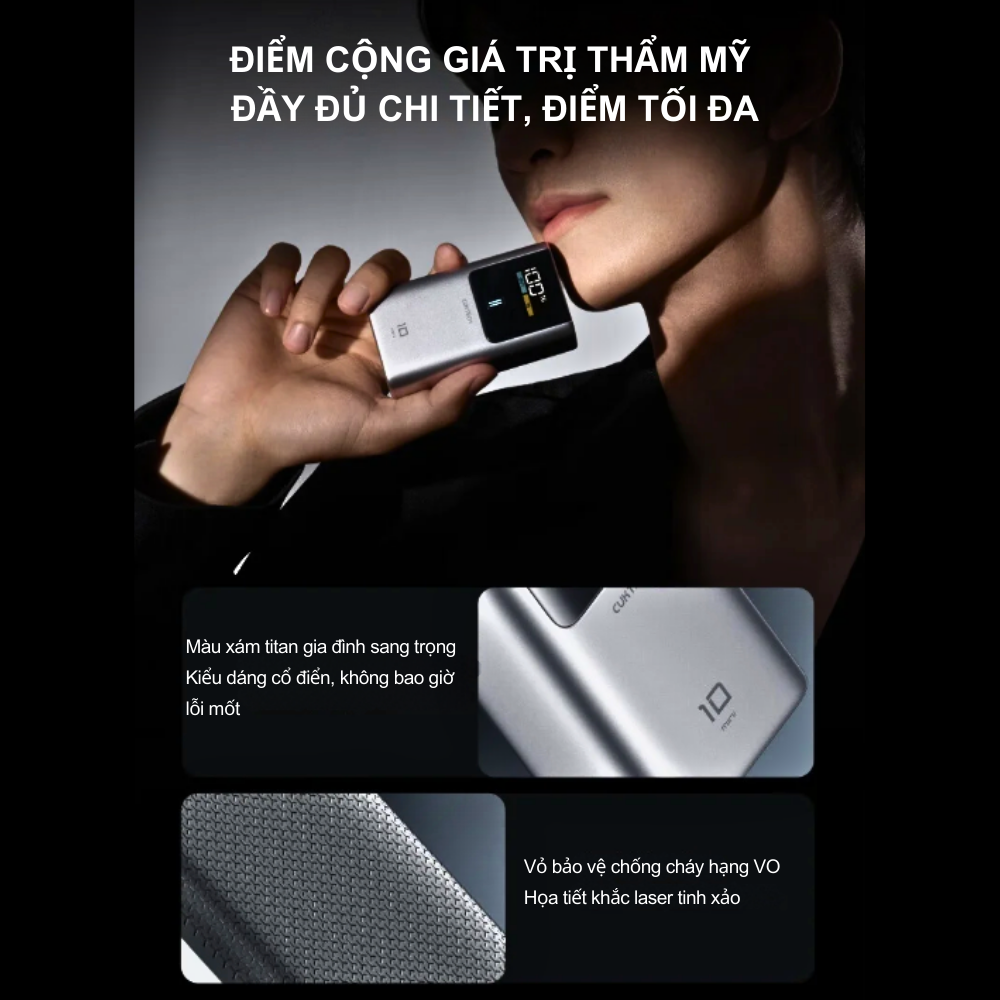 Pin dự phòng Cuktech No.10 Mini 10.000mAh 55W PB1055 PANDA – Sạc siêu nhanh PD/PPS/Mi Turbo cho iPhone & Xiaomi | Chính hãng Pin dự phòng Cuktech No.10 Mini 10.000mAh 55W PB1055 PANDA – Sạc siêu nhanh PD/PPS/Mi Turbo cho iPhone & Xiaomi | Chính hãng - Ảnh 14