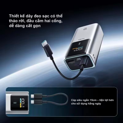 Pin dự phòng Cuktech No.10 Mini 10.000mAh 55W PB1055 PANDA – Sạc siêu nhanh PD/PPS/Mi Turbo cho iPhone & Xiaomi | Chính hãng Pin dự phòng Cuktech No.10 Mini 10.000mAh 55W PB1055 PANDA – Sạc siêu nhanh PD/PPS/Mi Turbo cho iPhone & Xiaomi | Chính hãng - <strong>Pin dự phòng Cuktech No.10 Mini 10.000mAh 55W PB1055 Panda</strong> là sự kết hợp hoàn hảo giữa thiết kế siêu nhỏ gọn và sức mạnh vượt trội. Với mã model <strong>PB1055</strong>, sản phẩm không chỉ gây ấn tượng bởi phối màu Panda tinh tế mà còn sở hữu công suất đầu ra lên đến 55W, hỗ trợ đầy đủ các giao thức sạc nhanh hiện nay như PD, PPS, QC và đặc biệt là Mi Turbo Charge dành riêng cho các thiết bị Xiaomi. Dung lượng 10.000mAh chuẩn cho phép bạn nạp đầy năng lượng cho điện thoại từ 1.5 đến 2 lần, cực kỳ tiện lợi cho những chuyến đi trong ngày. Được trang bị màn hình LED hiển thị dung lượng pin chính xác và hệ thống bảo vệ đa lớp, <strong>PB1055</strong> đảm bảo an toàn tuyệt đối cho người dùng. Nếu bạn đang tìm kiếm một "trạm sạc di động" bỏ túi mạnh mẽ nhất hiện nay, <strong>PB1055</strong> chính là lựa chọn số một.