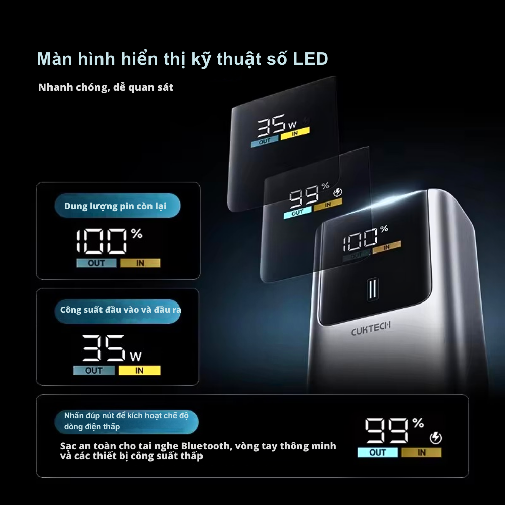 Pin dự phòng Cuktech No.10 Mini 10.000mAh 55W PB1055 PANDA – Sạc siêu nhanh PD/PPS/Mi Turbo cho iPhone & Xiaomi | Chính hãng Pin dự phòng Cuktech No.10 Mini 10.000mAh 55W PB1055 PANDA – Sạc siêu nhanh PD/PPS/Mi Turbo cho iPhone & Xiaomi | Chính hãng - Ảnh 4