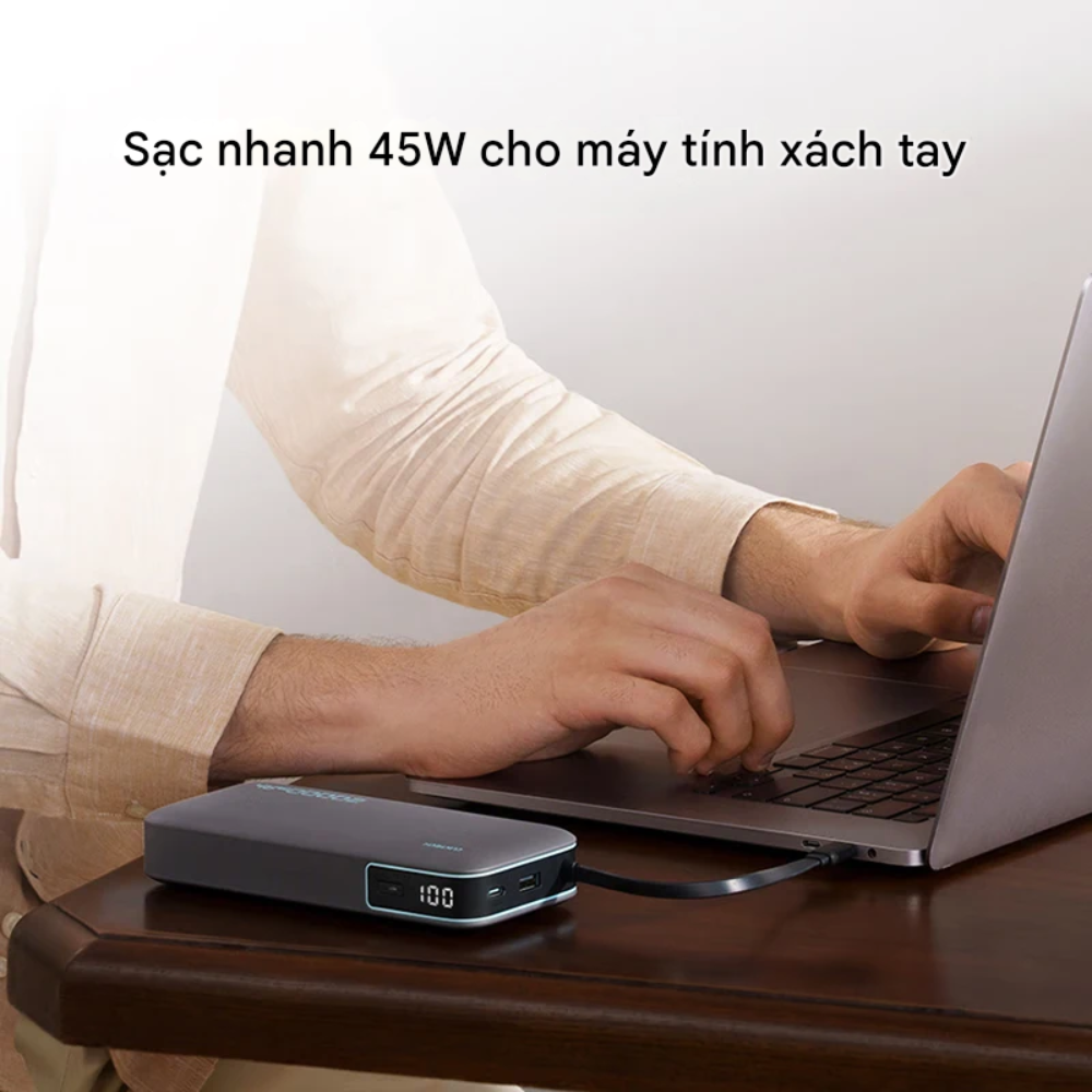 Pin Dự Phòng Cuktech 20000mAh 55W Tích Hợp Cáp Type-C (CP25) - PB200N | Sạc Nhanh Laptop & Smartphone Pin Dự Phòng Cuktech 20000mAh 55W Tích Hợp Cáp Type-C (CP25) - PB200N | Sạc Nhanh Laptop & Smartphone - Ảnh 8
