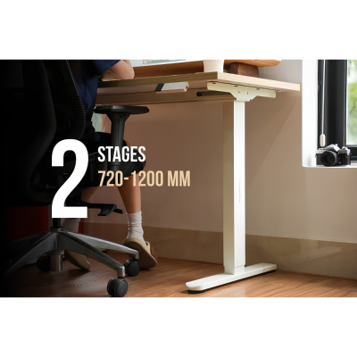 Khung Bàn Nâng Hạ Hyperwork Active – 2 Động Cơ Cao Cấp, Chân 2 Stages 72-120cm, Cảm Biến Chống Va Chạm Active