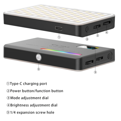 Đèn LED Trợ Sáng Ulanzi VL120 RGB – 120 Bóng LED, Đổi Màu RGB 360 Độ, Hoàn Màu CRI 95+, Pin Khủng 3100mAh Nhẹ 120g VL120