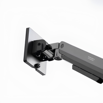 Giá Đỡ Màn Hình Đơn Tải Nặng HyperWork VisionX Stealth (22 - 43 Inch, Tải Trọng 3 - 18kg) - Trợ Lực Piston HyperLift Pro Giá Đỡ Màn Hình Đơn Tải Nặng HyperWork VisionX Stealth (22 - 43 Inch, Tải Trọng 3 - 18kg) - Trợ Lực Piston HyperLift Pro - Giá đỡ màn hình <b>VisionX Stealth</b> là giải pháp công thái học chịu tải nặng cao cấp, giúp nâng tầm trải nghiệm thị giác và tối ưu hóa không gian làm việc. Sở hữu cơ chế trợ lực piston HyperLift Pro hiện đại, <b>VisionX Stealth</b> nâng đỡ êm ái các dòng màn hình phẳng và cong cỡ lớn từ 22 đến 43 inch với tải trọng mạnh mẽ từ 3 đến 18kg. Sản phẩm tương thích chuẩn VESA 75x75 và 100x100 mm, khả năng vươn cao 558mm, vươn xa 473mm cùng biên độ xoay lật 360 độ linh hoạt. Chọn ngay tay nâng màn hình <b>VisionX Stealth</b> để duy trì góc nhìn chuẩn khoa học, loại bỏ đau mỏi vai gáy và tạo nên góc setup chuyên nghiệp, hiện đại.