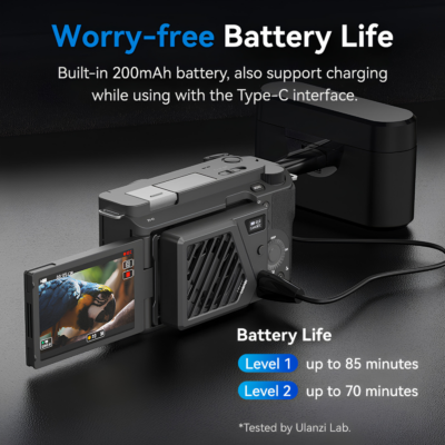 Quạt Tản Nhiệt Cho Máy Ảnh Ulanzi CA25 – Cánh Nhôm 2 Tốc Độ, Màn Hình OLED 0.46 Inch, Pin Tích Hợp 200mAh Siêu Nhẹ 78g Quạt Tản Nhiệt Cho Máy Ảnh Ulanzi CA25 – Cánh Nhôm 2 Tốc Độ, Màn Hình OLED 0.46 Inch, Pin Tích Hợp 200mAh Siêu Nhẹ 78g - <p class="ng-star-inserted"><strong class="ng-star-inserted"><span class="ng-star-inserted">Quạt tản nhiệt cho máy ảnh Ulanzi CA25</span></strong><span class="ng-star-inserted"> là giải pháp làm mát di động mini đỉnh cao dành cho các vlogger, nhà làm phim và streamer giúp loại bỏ hoàn toàn hiện tượng máy ảnh bị quá nhiệt (Overheat) khi quay video 4K liên tục. Sở hữu cánh quạt gia công từ hợp kim nhôm cao cấp với 2 mức tốc độ làm mát mạnh mẽ và êm ái, </span><strong class="ng-star-inserted"><span class="ng-star-inserted">Ulanzi CA25</span></strong><span class="ng-star-inserted"> giúp hạ nhiệt độ vùng lưng máy ảnh nhanh chóng mà không gây ồn. Thiết bị gây ấn tượng với màn hình OLED 0.46 inch sắc nét hiển thị thời gian thực phần trăm pin và tốc độ quạt, cơ chế ngàm lò xo tháo lắp siêu tốc cùng viên pin tích hợp 200 mAh cổng Type-C. Với trọng lượng siêu nhẹ chỉ 78 gram, </span><strong class="ng-star-inserted"><span class="ng-star-inserted">Ulanzi CA25</span></strong><span class="ng-star-inserted"> tương thích hoàn hảo với Sony A7IV, ZV-E10, Canon R6II, Fujifilm X-S20,...</span></p>
