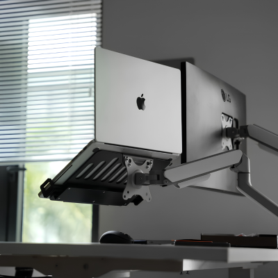 Giá Treo Laptop Gắn Arm HyperWork LT03 (12 - 17 Inch, Tải Trọng 9kg) - Chuẩn VESA 75x75 & 100x100mm, Thép Chịu Lực Cao Cấp LT03