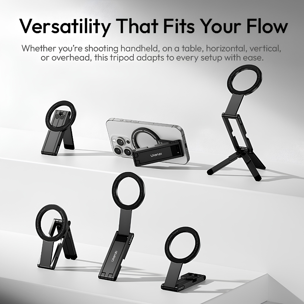 Chân Máy Tripod Từ Tính Gấp Gọn Ulanzi MA60 – Siêu Mỏng 8mm Nhẹ 65g, Hút MagSafe 14N Hai Mặt, Đỡ Điện Thoại Đa Góc Chân Máy Tripod Từ Tính Gấp Gọn Ulanzi MA60 – Siêu Mỏng 8mm Nhẹ 65g, Hút MagSafe 14N Hai Mặt, Đỡ Điện Thoại Đa Góc - Ảnh 3