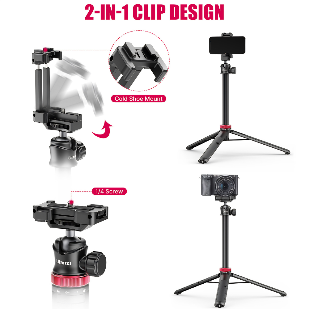 Chân Máy Tripod Kiêm Gậy Selfie Ulanzi MT-44B – Chân 4 Điểm Tự Bung Vững Chãi, Ballhead Xoay 360°, Kẹp Cold Shoe & Remote Rời Chân Máy Tripod Kiêm Gậy Selfie Ulanzi MT-44B – Chân 4 Điểm Tự Bung Vững Chãi, Ballhead Xoay 360°, Kẹp Cold Shoe & Remote Rời - Ảnh 6