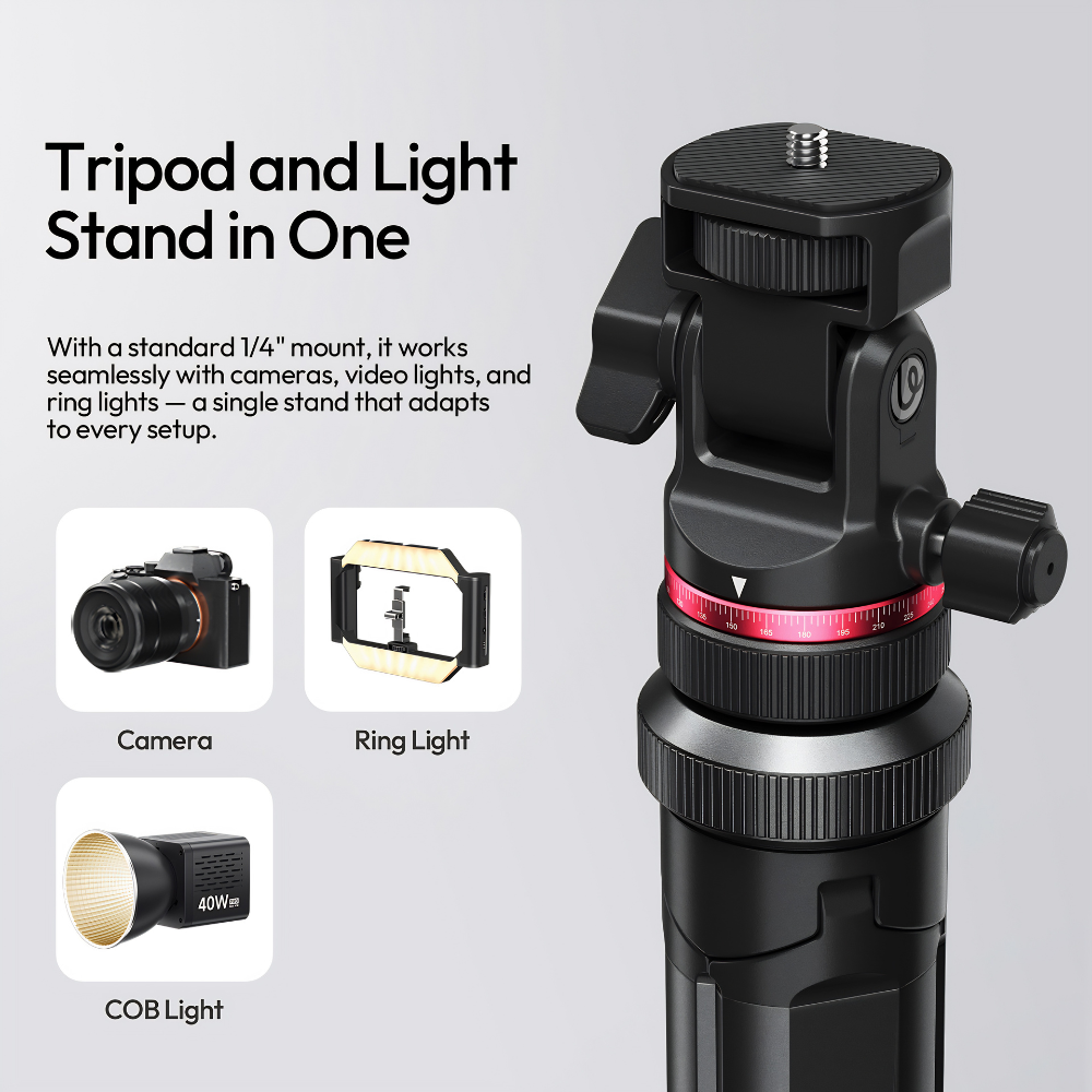 Chân Máy Tripod Máy Ảnh Tự Động Mở Ulanzi MT-80 – Chiều Cao Khủng 2.13m, Tải Trọng 5kg, Xoay 360 Độ Cho Máy Ảnh & Đèn Studio Chân Máy Tripod Máy Ảnh Tự Động Mở Ulanzi MT-80 – Chiều Cao Khủng 2.13m, Tải Trọng 5kg, Xoay 360 Độ Cho Máy Ảnh & Đèn Studio - Ảnh 6