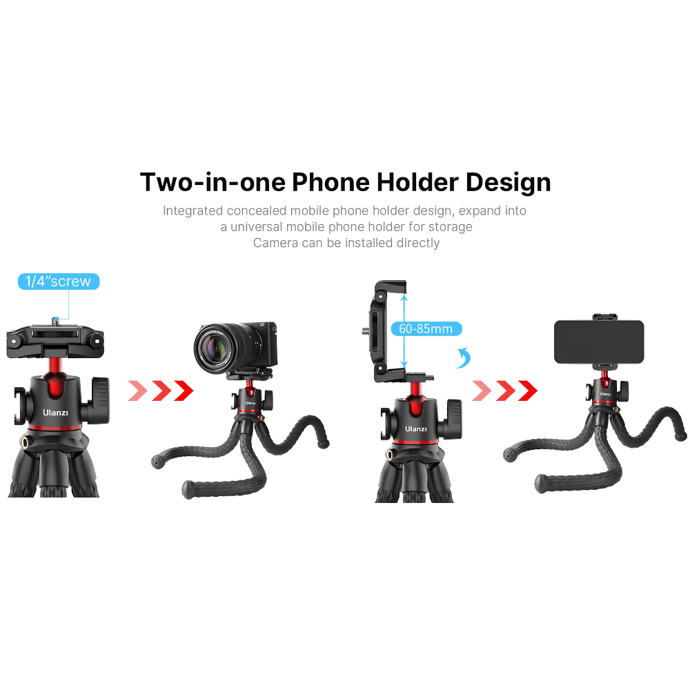Chân Máy Tripod Bạch Tuộc Ulanzi MT-33 – Tải Trọng Khủng 2kg, Ngàm 2 Trong 1 Gắn Máy Ảnh & Điện Thoại, Ballhead Xoay 360 Độ Chân Máy Tripod Bạch Tuộc Ulanzi MT-33 – Tải Trọng Khủng 2kg, Ngàm 2 Trong 1 Gắn Máy Ảnh & Điện Thoại, Ballhead Xoay 360 Độ - Ảnh 5