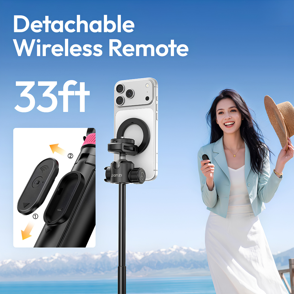 Chân Máy Tripod Từ Tính Kiêm Gậy Selfie Ulanzi MT-44 M – Hút MagSafe Tiện Lợi, Ren 1/4 Inch, Kéo Dài 1.49m, Remote Rời 10m Chân Máy Tripod Từ Tính Kiêm Gậy Selfie Ulanzi MT-44 M – Hút MagSafe Tiện Lợi, Ren 1/4 Inch, Kéo Dài 1.49m, Remote Rời 10m - Ảnh 4
