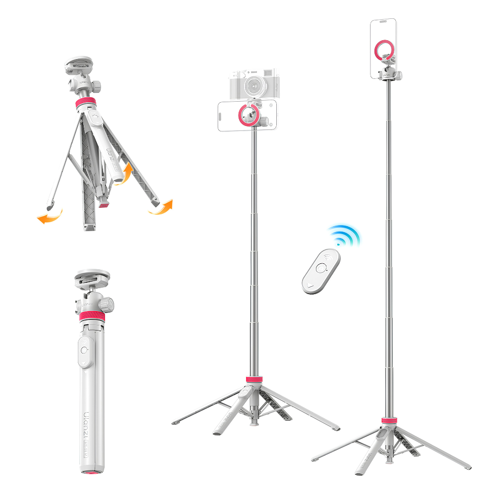 Chân Máy Tripod Từ Tính Kiêm Gậy Selfie Ulanzi MT-44 M – Hút MagSafe Tiện Lợi, Ren 1/4 Inch, Kéo Dài 1.49m, Remote Rời 10m Chân Máy Tripod Từ Tính Kiêm Gậy Selfie Ulanzi MT-44 M – Hút MagSafe Tiện Lợi, Ren 1/4 Inch, Kéo Dài 1.49m, Remote Rời 10m