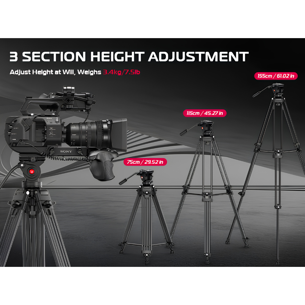 Chân Máy Tripod Cho Máy Ảnh & Máy Quay Phim Ulanzi MT-81 – Củ Dầu Fluid Head Chuyên Nghiệp, Tải Trọng Khủng 8kg, Chiều Cao 1.55m Chân Máy Tripod Cho Máy Ảnh & Máy Quay Phim Ulanzi MT-81 – Củ Dầu Fluid Head Chuyên Nghiệp, Tải Trọng Khủng 8kg, Chiều Cao 1.55m - Ảnh 4
