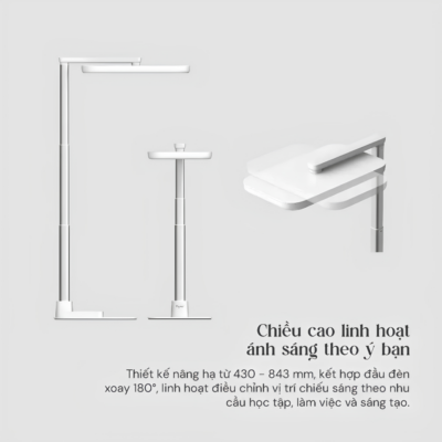 Đèn Bàn Làm Việc Bảo Vệ Mắt Kyvian Rise Max 21W (By Velix) – Độ Sáng 1100 Lumen, Cảm Biến PIR Thông Minh, Nâng Hạ 430-843mm Đèn Bàn Làm Việc Bảo Vệ Mắt Kyvian Rise Max 21W (By Velix) – Độ Sáng 1100 Lumen, Cảm Biến PIR Thông Minh, Nâng Hạ 430-843mm - <p class="ng-star-inserted"><strong class="ng-star-inserted"><span class="ng-star-inserted">Đèn bàn làm việc bảo vệ mắt Kyvian Rise Max</span></strong><span class="ng-star-inserted"> (by Velix) là giải pháp chiếu sáng công thái học bảo vệ thị lực đỉnh cao dành cho giới văn phòng, lập trình viên, nhà thiết kế đồ họa và học sinh, sinh viên. Sở hữu công suất mạnh mẽ 21W cùng quang thông cực đại lên tới 1100 Lumen, </span><strong class="ng-star-inserted"><span class="ng-star-inserted">Kyvian Rise Max</span></strong><span class="ng-star-inserted"> thắp sáng rực rỡ toàn bộ mặt bàn làm việc mà không hề gây chói gắt. Điểm nhấn đắt giá nhất là chỉ số hoàn màu vượt trội CRI ≥ 97 tái tạo màu sắc chuẩn xác tự nhiên, kết hợp cùng cụm cảm biến kép thông minh (tự động điều chỉnh độ sáng và cảm biến chuyển động PIR tự bật/tắt). Khả năng thay đổi chiều cao linh hoạt từ 430 đến 843 mm giúp </span><strong class="ng-star-inserted"><span class="ng-star-inserted">Kyvian Rise Max</span></strong><span class="ng-star-inserted"> đáp ứng hoàn hảo cho mọi góc setup hiện đại.</span></p>