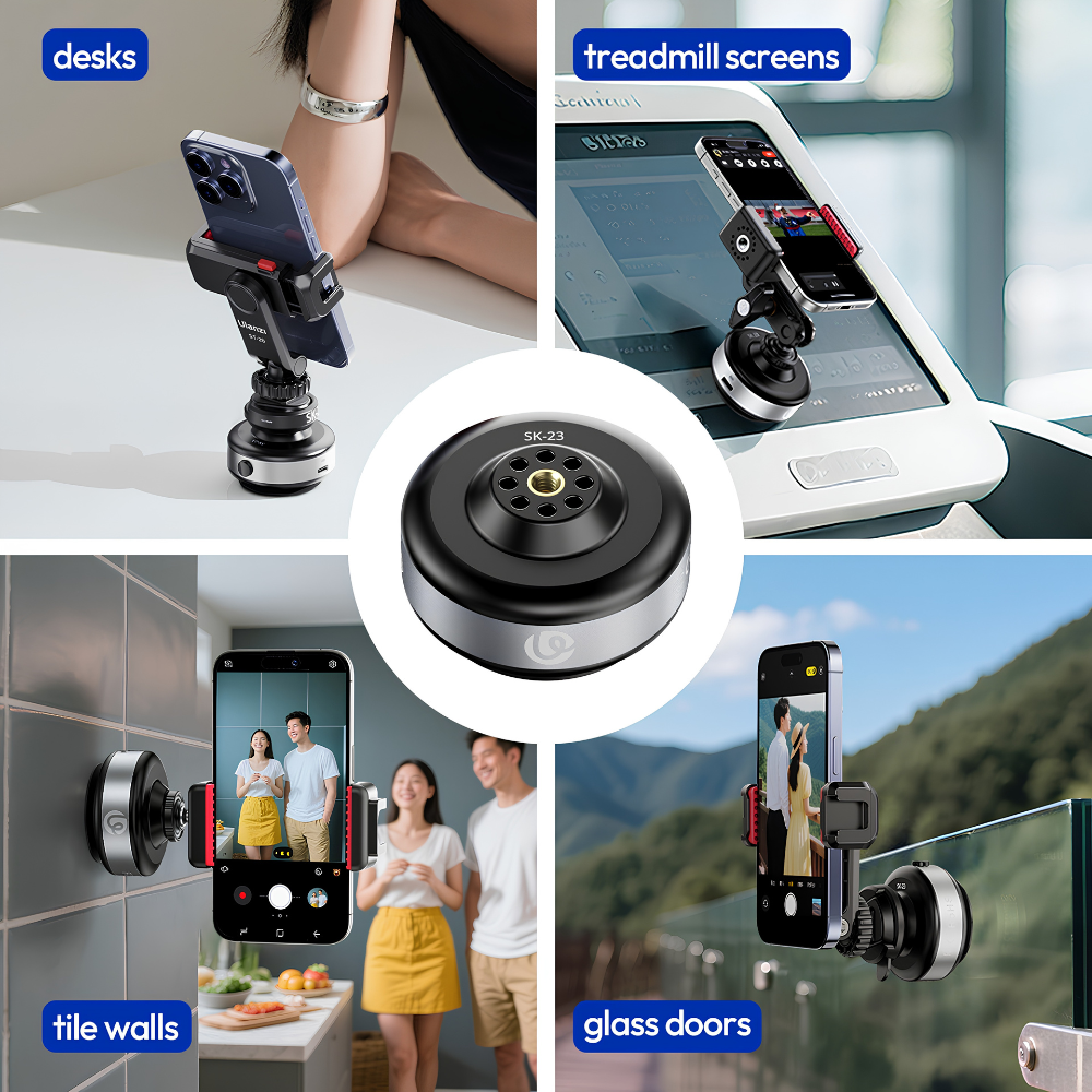 Giá Đỡ Dạng Cốc Hút Chân Không Điện Ulanzi SK-23 – Hút Điện Tử Một Chạm, Tự Động Bù Áp Suất Chống Rơi, Ốc 1/4" Chuẩn ARRI Siêu Nhẹ 56g Giá Đỡ Dạng Cốc Hút Chân Không Điện Ulanzi SK-23 – Hút Điện Tử Một Chạm, Tự Động Bù Áp Suất Chống Rơi, Ốc 1/4" Chuẩn ARRI Siêu Nhẹ 56g - Ảnh 6